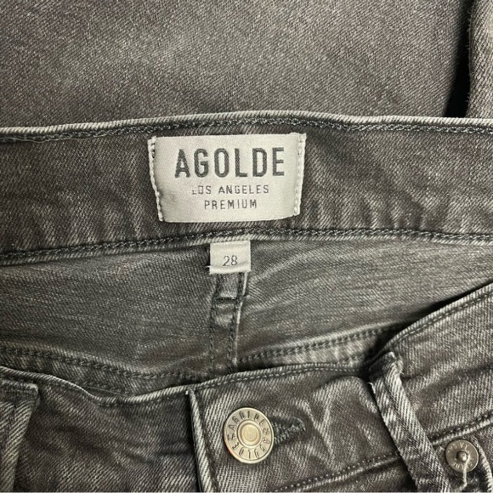 Agolde Jeans Women's Size 28 Black Wash Feel Good Distressed Ripped Ankle - Picture 7 of 9